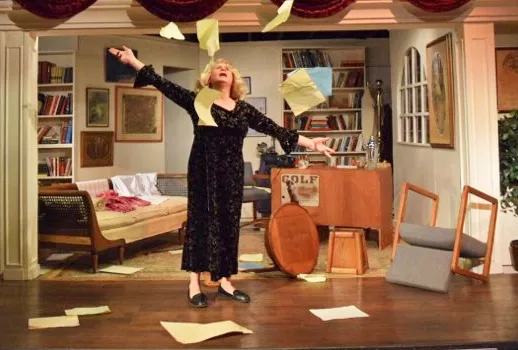 THE PARTY'S OVER For the second time in recent years, Beth Marshall takes on the role of Zelda Fitzgerald (pictured here onstage at the Pewter Plough Playhouse in Cambria), the noted socialite, novelist, and wife of F. Scott Fitzgerald, in The Last Flapper as she lives out her last days in an insane asylum. - PHOTO COURTESY OF WINE COUNTRY THEATRE