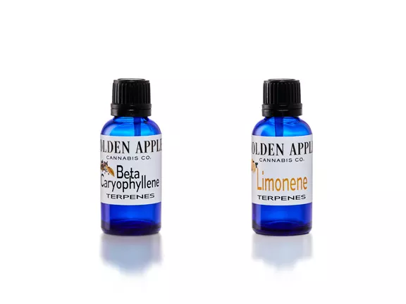 MOLECULES Golden Apple Cannabis Co. sells terpenes like limonene, which has aromas and flavors of citrus, and beta caryophyllene, which is more pepper and cloves, to bars such as Sidecar to mix into their cocktails. - PHOTOS COURTESY OF GOLDEN APPLE CANNABIS CO.