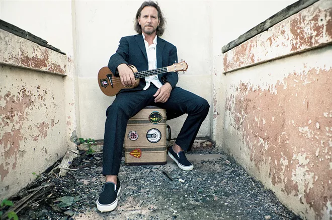 Pearl Jam frontman Eddie Vedder performers with his supergro