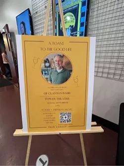 The sign welcoming guests to Clayton Bahr's celebration of life. - PHOTO PROVIDED