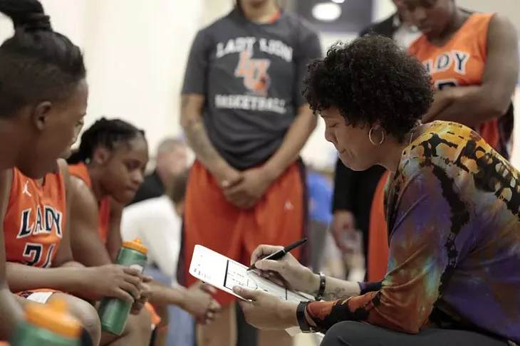 Cheryl Miller, a hall of fame basketball player and coach, was hired by Langston this summer to lead its women's basketball team. - LAUREN HAMILTON