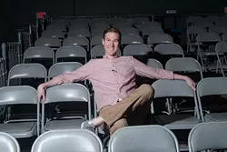 Spencer Hicks at the auditorium at Oklahoma Contemporary, where they used to perform. mh