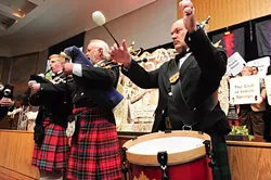 Bagpipers traditionally play "As the Saints go Marching In" before each annual Hirst Awards.Photo/Shannon Cornman - SHANNON CORNMAN