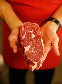 Steaks at Bill Kamp's Meat Market. (Garett Fisbeck)