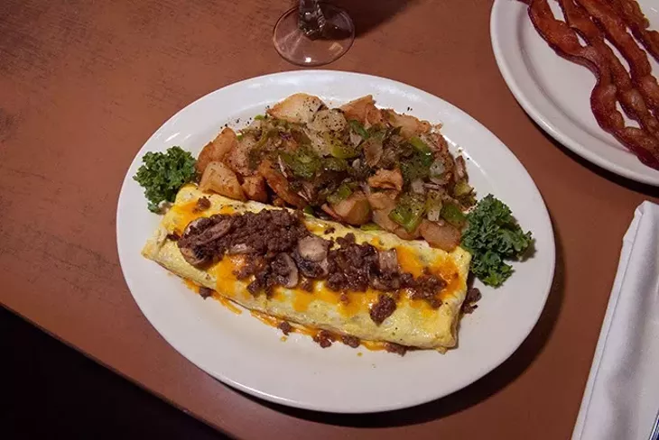Sausage and mushroom omelet with homefries, at Cattlemens, 10-28-14, File. - MARK HANCOCK