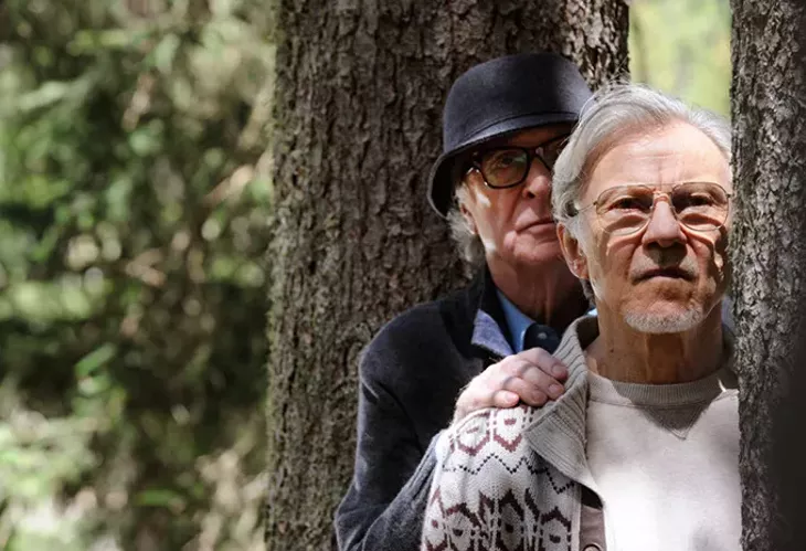 SET DEL FILM "LA GIOVINEZZA" DI PAOLO SORRENTINO..NELLA FOTO MICHAEL CAINE E HARVEY KEITEL..FOTO DI GIANNI FIORITO - GIANNI FIORITO