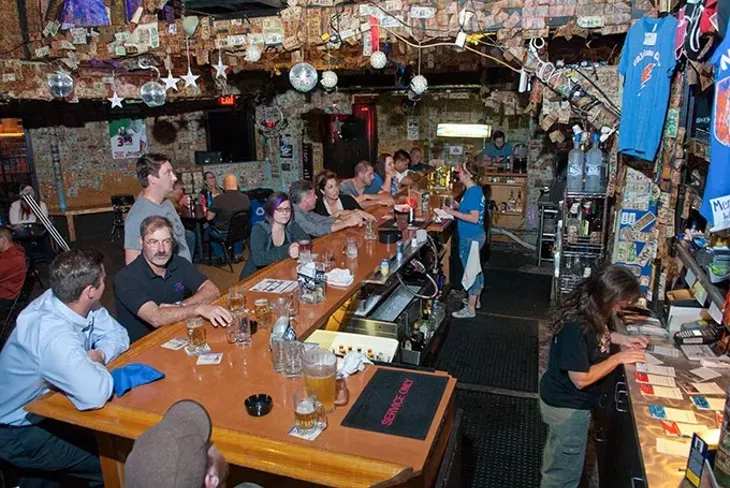 Party at the bar at Edna's, 10-22-14. - MARK HANCOCK