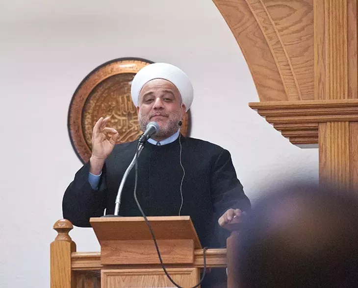 Iman Imad Enchassi conducts a 2:00 prayer service at the Islamic Society of Greater Oklahoma City, Friday, 10-3-14. mh