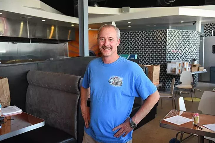 Marty Phillips inside what will become Gigglez Bar & Grill, formerly Saturn Grill at 1016 N. Walker.