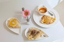 Three offerings at Pierre Pierre Creperie (Mark Hancock)