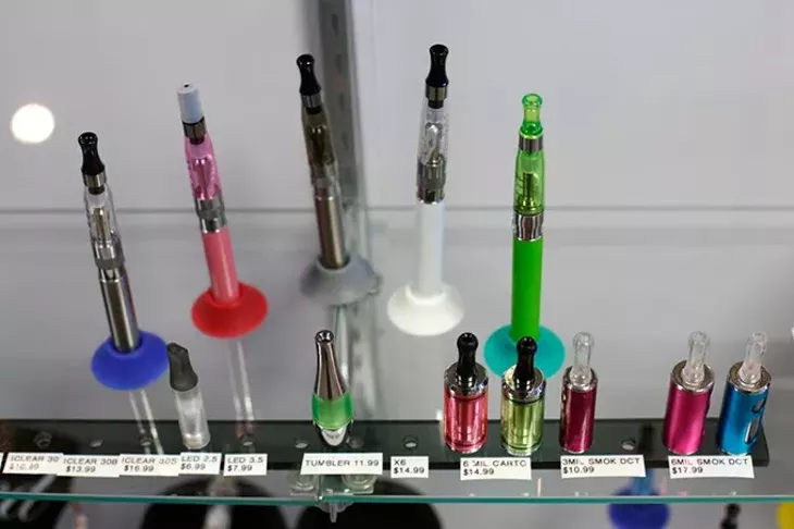 E-cigarette supplies at Get Vaped in Edmond, Thurday, Nov. 19, 2015. - GARETT FISBECK