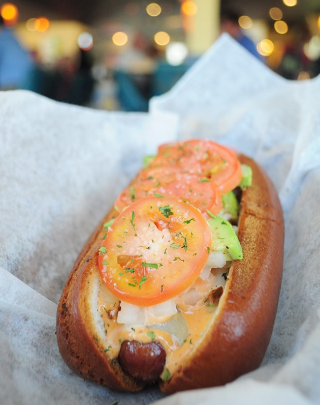 The Club Dog on a gluten free bun at Mutt's Amazing Hot Dogs, in Oklahoma City, Okla. Photo by Lauren Hamilton