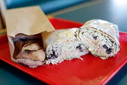 Cinnacrisps and chicken burrito at Burrito Grill in Blanchard, Okla., Thursday, June 25, 2015. - GARETT FISBECK