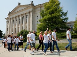 A walk during an International Overdose Awareness Day rally at the Oklahoma State Capitol in Oklahoma City, Monday, Aug. 31, 2015. - GARETT FISBECK