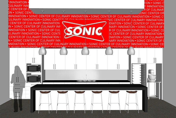 Rendering of the bar in the Sonic test kitchen. - Rendering provided