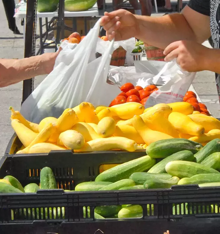 Bucky's Fruits and Vegetables at the Norman Farmers Market, 8-3-11. mh