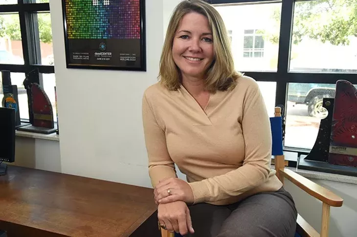 Lissa Gumerson-Blaschke, the new Executive Director for the deadCENTER Film Festival, photographed in their offices in the Hart Building on Film Row, 9-14-15. - MARK HANCOCK