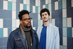 From left rapper Open Mike Eagle poses for a photo with producer Paul White. - OWEN RICHARDS / PROVIDED