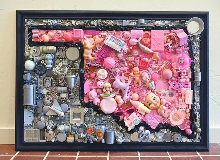 "Pink Oklahoma" by a woman artist, Shel Wagner, sold, from her just ended exhibit at The Project Box on The Paseo gallery, 10-1-15. - MARK HANCOCK