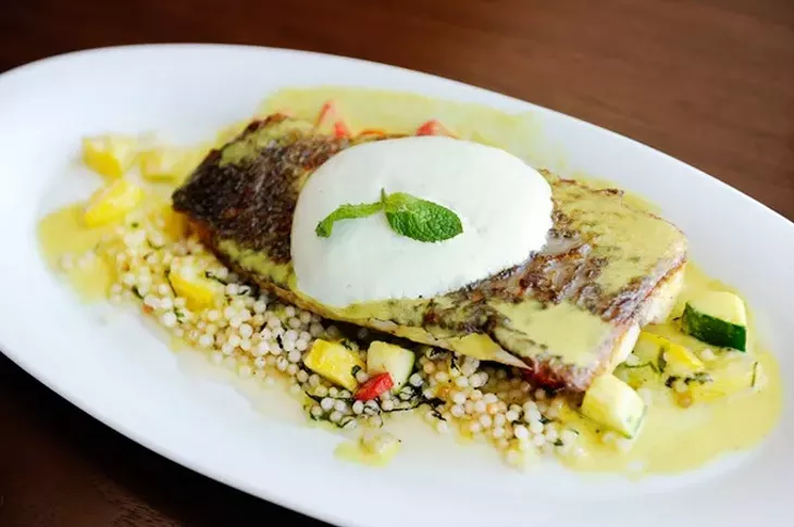 Pan seared redfish at Vast in Oklahoma City, Thursday, May 21, 2015. - GARETT FISBECK