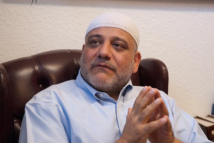 Imam Imad Enchassi discusses having Islamic faith in Oklahoma with the Oklahoma Gazette, at the Islamic Society of Greater Oklahoma City, Friday, 10-3-14.  mh