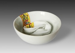 A porcelain bowl created by Xiaomiao Wang.
