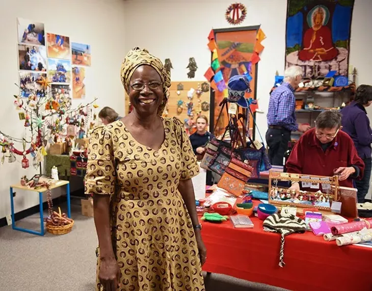 Alice Iddi-Gubbels, director, attending the Grand Opening of PAMBE Ghana's Global Market location in Nichol's Hills, 11-13-15. - MARK HANCOCK