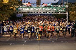 Runners take off from the starting line of the 2016 Oklahoma City Memorial Marathon. (Oklahoma City Memorial Marathon / provided / file)