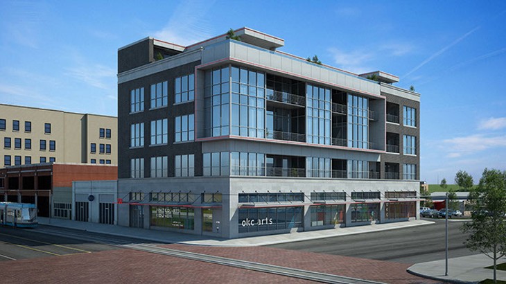 An artist&#146;s rendering shows The Broadway Condominiums at its future location at 700 N. Hudson Ave. in Automobile Alley. | Image Skyline Ink / provided