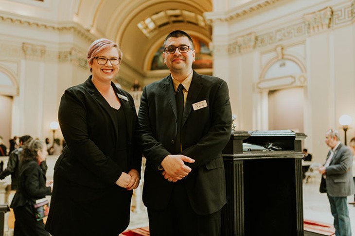 Anna Facci and Adam Soltani at the Oklahoma State Capitol on Muslim Day at the Capitol on March 2. | Photo Provided - QAZI ISLAM