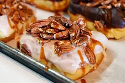 Vanilla bean with caramel and pecans donut at Belle Kitchen, Tuesday, May 10, 2016. - GARETT FISBECK