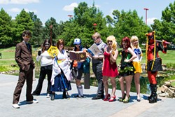 from left Alexander Crowley, Leo Gasai, Bailey Hooten, Rylee MacFarlane, Steven Jackson, Kayla Brasel, Alexis Perry, Toki Moriarty and Jessica Chase dressed in cosplay at SoonerCon 24 in 2015. | Photo SoonerCon / provided