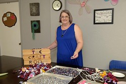 Cathy Sabin poses for a photo at The Craft Room, Tuesday, July 18, 2017. - GARETT FISBECK