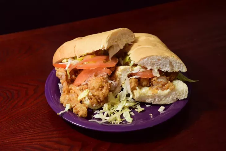 Shrimp Po-boy at C'Est Si Bon, Cajun Catfish and PO-Boys in MWC. mh