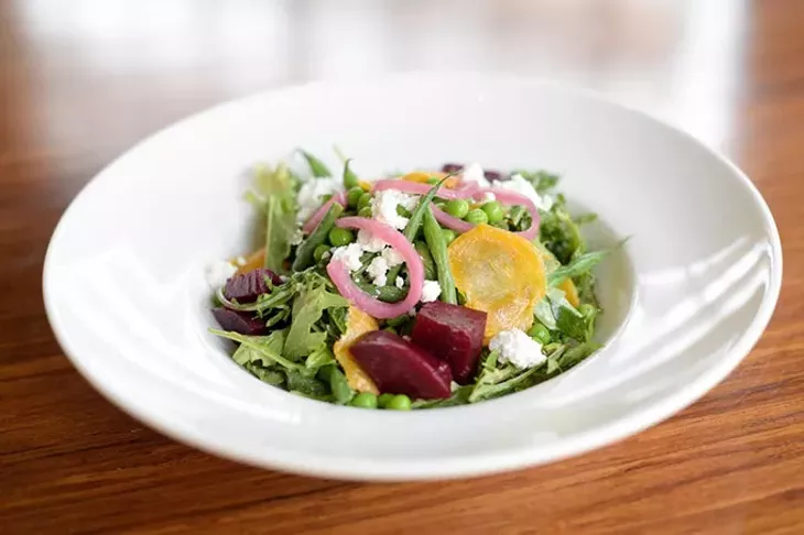 Beet and green bean salad at Stella, Tuesday, May 9, 2017. - GARETT FISBECK