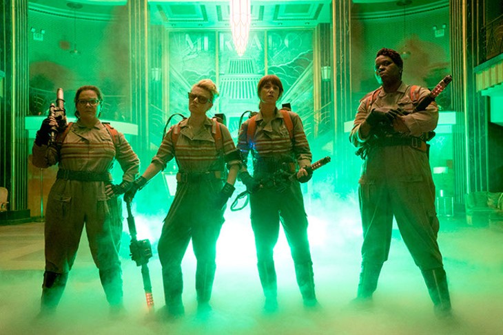 The Ghostbusters Abby (Melissa McCarthy), Holtzmann (Kate McKinnon), Erin (Kristen Wiig) and Patty (Leslie Jones) inside the Mercado Hotel Lobby in Columbia Pictures' GHOSTBUSTERS. - HOPPER STONE, SMPSP
