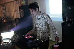 Laine Bergeron, one of the organizers, performs a DJ set during alt shift dance at Resonator in Norman, Friday, Nov. 11, 2016. - GARETT FISBECK