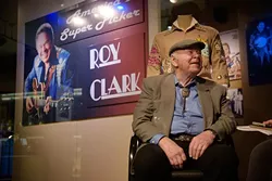 Roy Clark talks about his exhibit at the American Banjo Museum, Thursday, April 6, 2017. - GARETT FISBECK