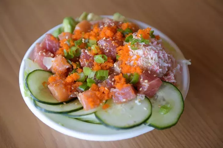 Tuna poke sushi bowl at One Cafe in Edmond, Tuesday, July 18, 2017. - GARETT FISBECK