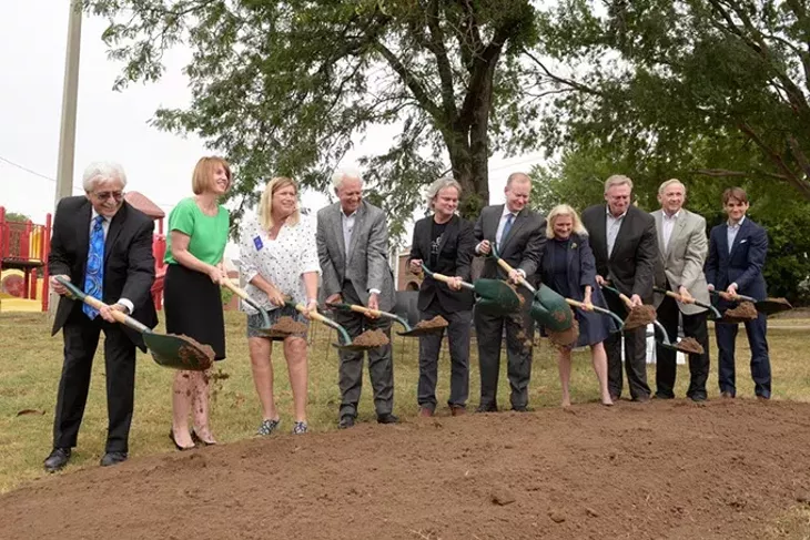 City of Oklahoma City leaders, Midtown stakeholders and SoSA neighbors turned some dirt to symbolize the next chapter in the life of Red Andrews Park at a ground breaking ceremony Aug. 1 | Photo Garett Fisbeck