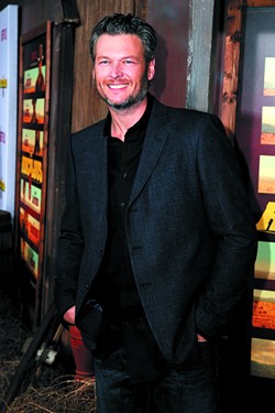 LOS ANGELES - NOV 30:  Blake Shelton at the "The Ridiculous 6" Los Angeles Premiere at the AMC Universal City Walk on November 30, 2015 in Los Angeles, CA - BIGSTOCK