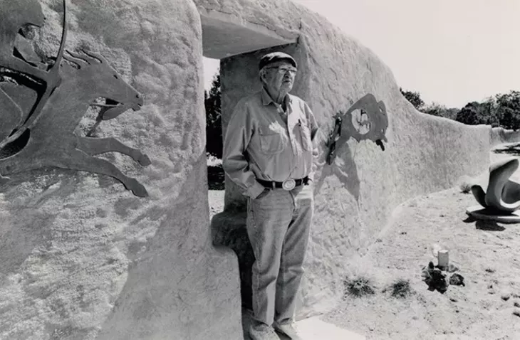 "Allan With Buffalo Cut-Out" by Lee H. Marmon (Image Fred Jones Jr. Museum of Art / provided)
