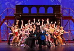 Housso Semon as Leading Player (center) and other members of the Pippin cast | Photo OKC Broadway / provided - NICK GOULD PHOTOGRAPHY