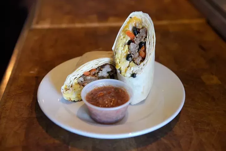 Breakfast burrito at The Lobby Cafe & Bar, Monday, Nov. 14, 2016. - GARETT FISBECK