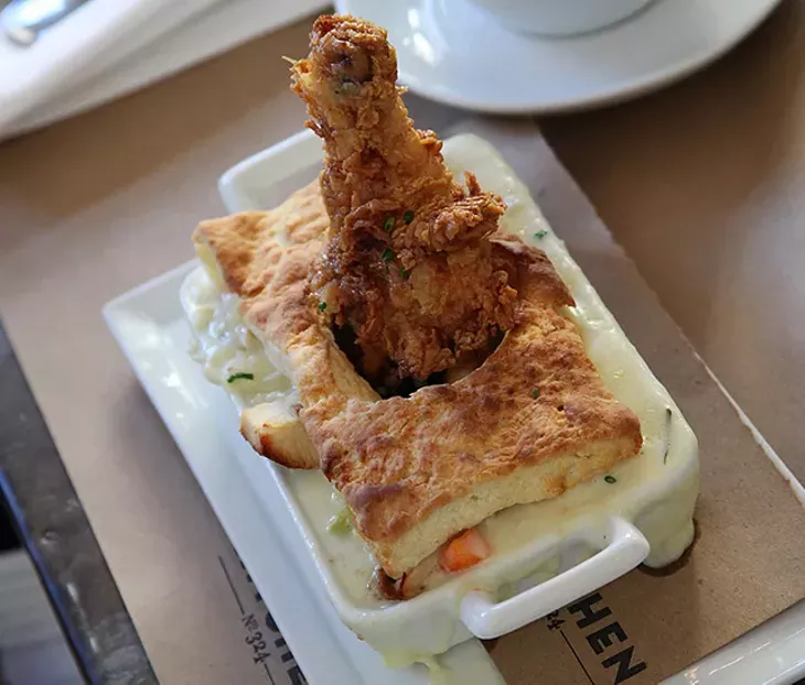 The fried chicken pot pie has only a pastry topping. (Photo provided)