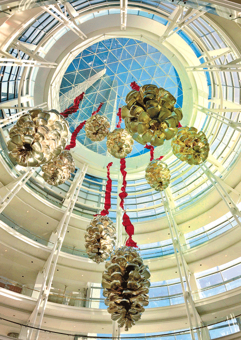 Devon Energy’s Saturdays with Santa offer holiday characters, crafts, train rides, live music and more surrounded by Devon’s impressive holiday decorations. | Photo Downtown in December / provided