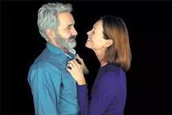 from left Actors Ben Hall and Stacey Logan use on-stage chemistry to bring vibrant life to CityRep’s production of Heisenberg. | Photo Oklahoma City Repertory Theatre / provided