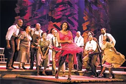 Carla Stewart (Shug Avery) sings with other members of The Color Purple cast during a production on the show’s national tour. | Photo Matthew Murphy / provided