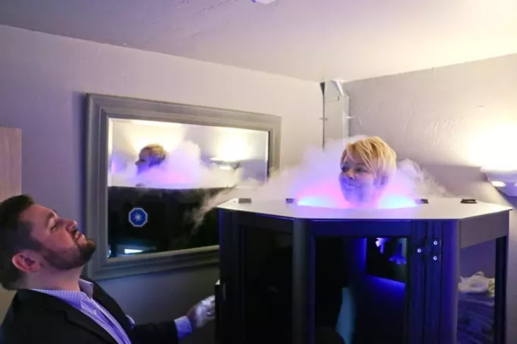 The cryotherapy chamber at OK Cryo can be cooled to as low as -200 degrees Fahrenheit. (OK Cryo / provided)