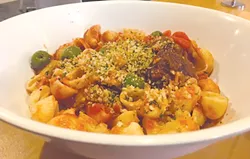 Saturn Grill’s vegan meatballs are made from soy protein and wheat gluten. (Photo Jacob Threadgill)